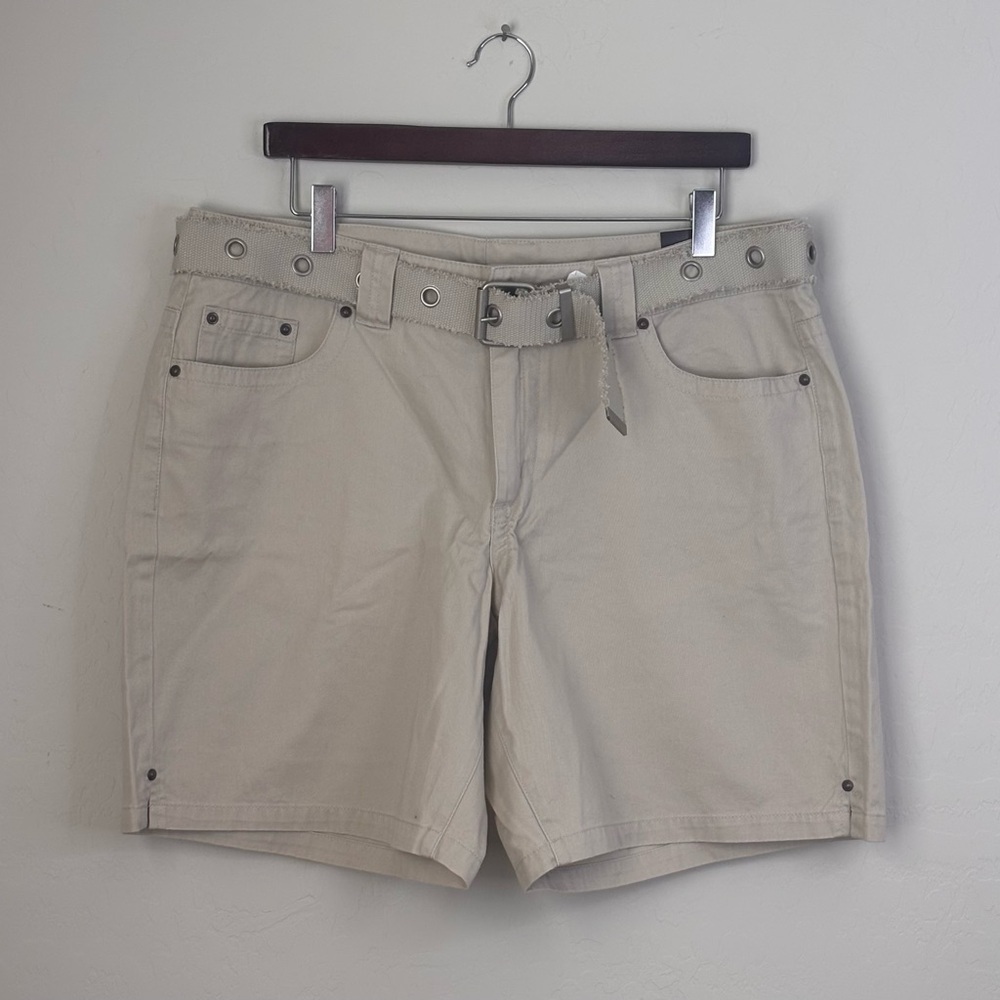Y2K LANE BRYANT Venezia Shorts Belted Sz 16 Cotton Khaki NWT